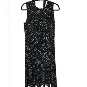 Chartwr Club Black Polka Dot Sleeveless Midi Dress Career Casual Elegant‎ Party